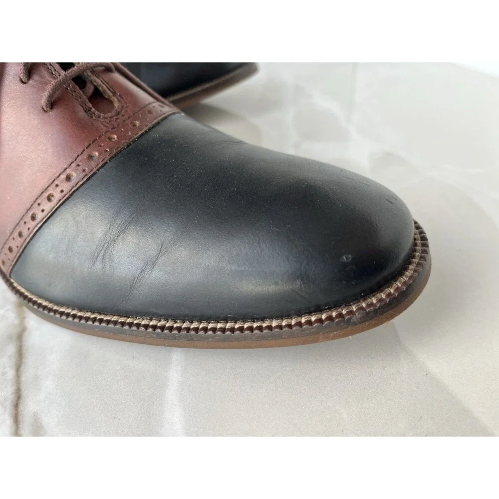 Cole Haan Men Williams Saddle Black Brown Leather Oxford Dress Shoes Sz 9 M